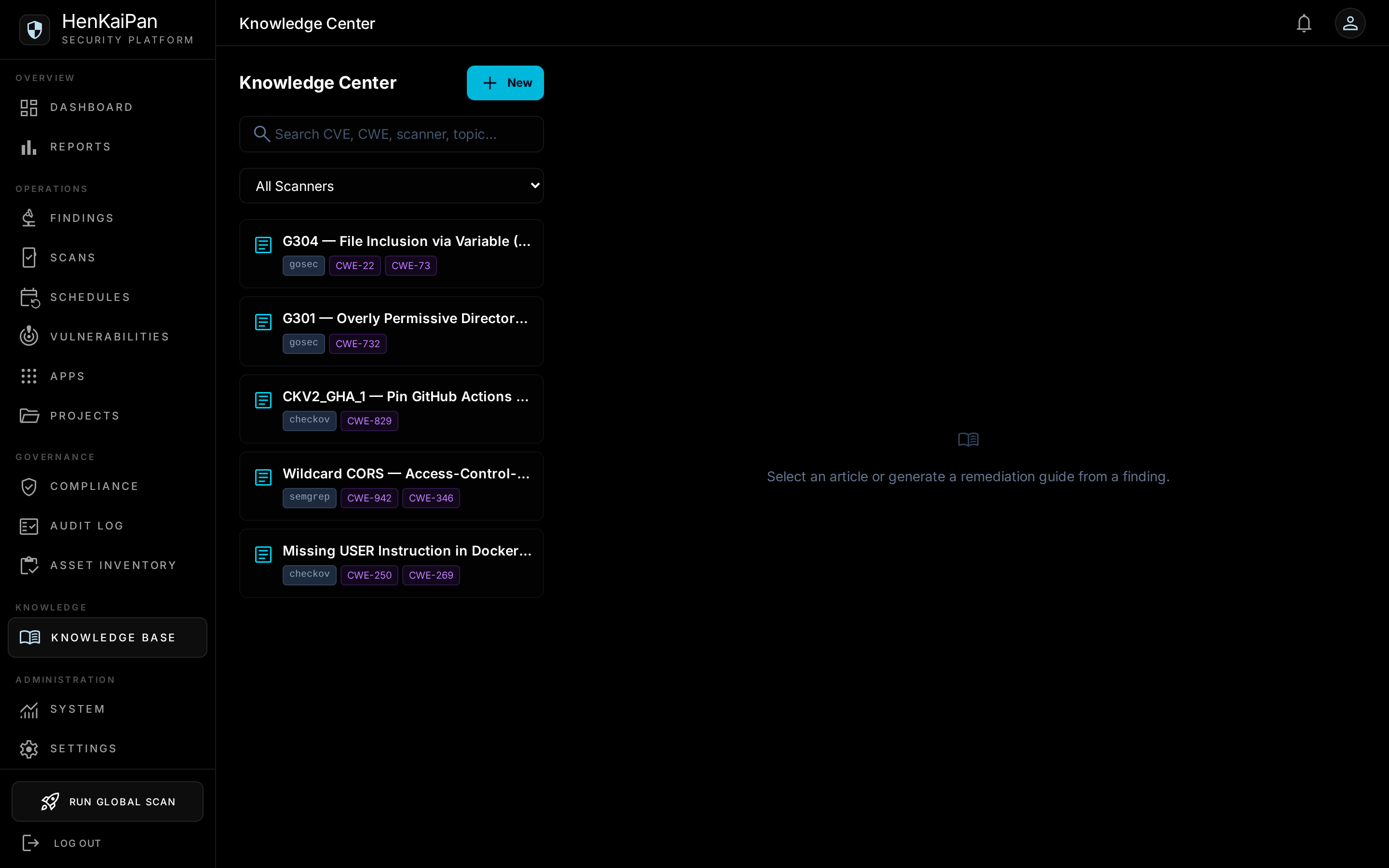 Knowledge Center + AI screenshot